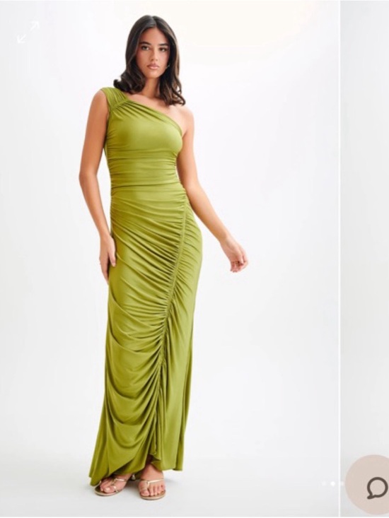 Meshki Dresses & Skirts - Meshki Capri Gathered Slinky Maxi Dress - Vintage Olive